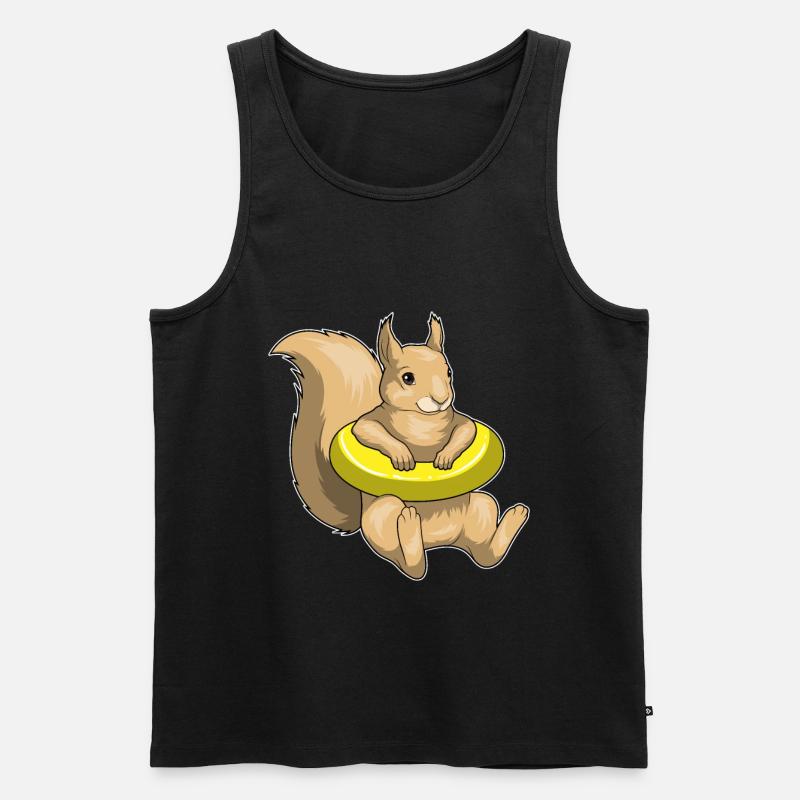 Eichhörnchen Schwimmen Schwimmring - Männer Premium Bio Tank Top - Schwarz