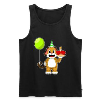 Gâteau d’anniversaire de chien - Débardeur bio Premium Homme - noir - Devant - Michal (187cm)