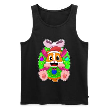 Hamster Christmas Hair Bow - Men's Premium Organic Tank Top - black - Front - AI Model Male 178 light (178cm)