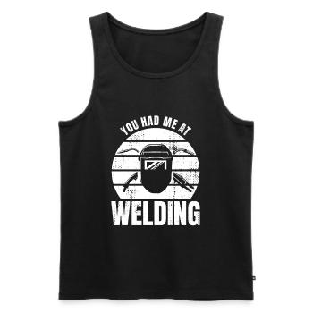 You Had Me At Welding - Men's Premium Organic Tank Top - black - Front - AI Model Male 178 light (178cm)