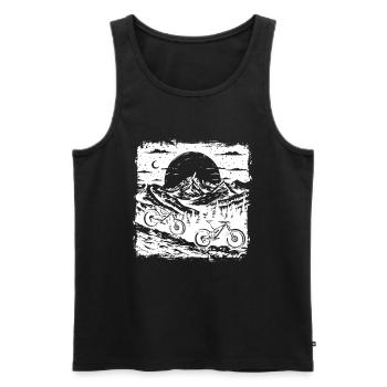 Mountain Biking Sketch - Men's Premium Organic Tank Top - black - Front - Michal (187cm)