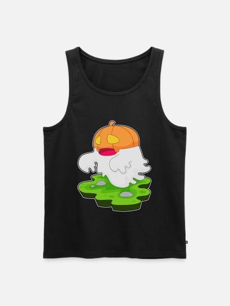 Ghost Halloween Pumpkin - Men's Premium Organic Tank Top - black