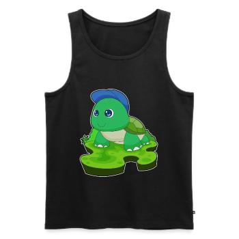 Tortoise Student Cap School - Men's Premium Organic Tank Top - black - Front - Michal (187cm)