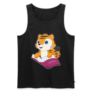 Livre du Tigre - Débardeur bio Premium Homme - noir - Devant - Michal (187cm)