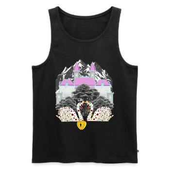Gebirge Schloss Schwäne Liebe Herz Valentinstag - Männer Premium Bio Tank Top - Schwarz - Vorne - Michal (187cm)