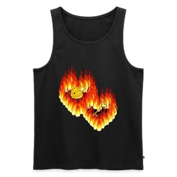 Herzen Liebe Flammen Valentinstag Beziehung - Männer Premium Bio Tank Top - Schwarz - Vorne - Michal (187cm)
