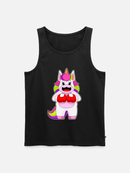 Einhorn Boxer Boxhandschuhe Boxen - Männer Premium Bio Tank Top - Schwarz