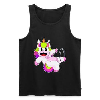 Einhorn Fitnessreifen Workout Gymnastik - Männer Premium Bio Tank Top - Schwarz - Vorne - Michal (187cm)