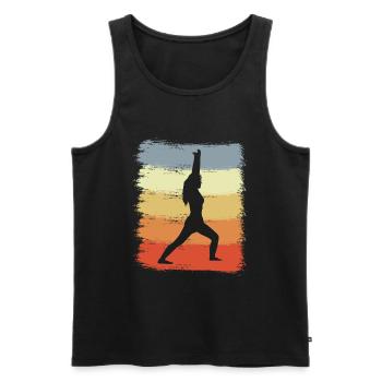 Yogini Vintage Look - Men's Premium Organic Tank Top - black - Front - AI Model Male 178 light (178cm)