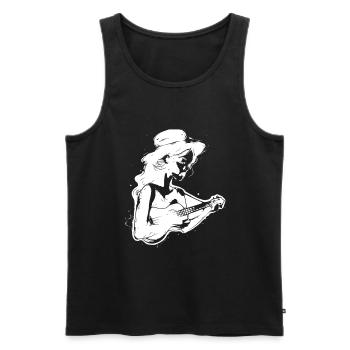 Ukulele Liebhaberin - Männer Premium Bio Tank Top - Schwarz - Vorne - AI Model Male 178 light (178cm)