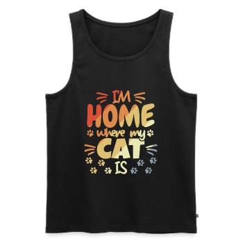 Cute cat saying - Men's Premium Organic Tank Top - black - Front - Michal (187cm)