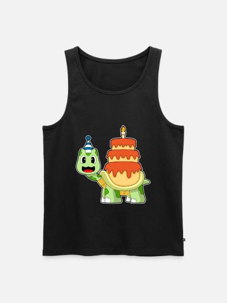 Turtle Birthday Cake - Men's Premium Organic Tank Top - black