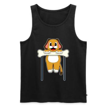 Dog Bodybuilder Pull-ups Bodybuilding - Men's Premium Organic Tank Top - black - Front - Michal (187cm)
