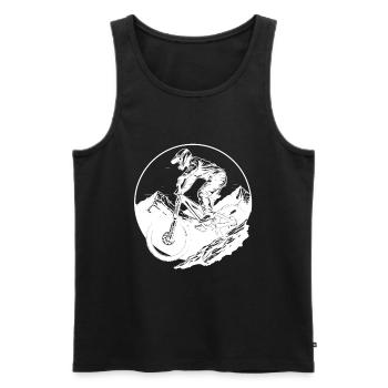 Mountainbiking - Männer Premium Bio Tank Top - Schwarz - Vorne - AI Model Male 178 light (178cm)