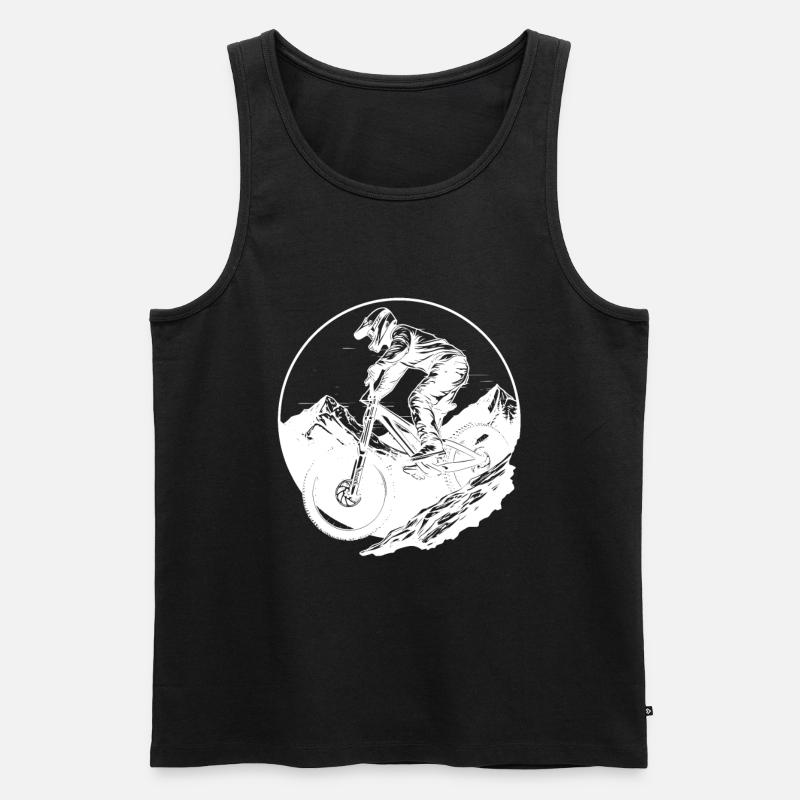 Mountainbiking - Männer Premium Bio Tank Top - Schwarz