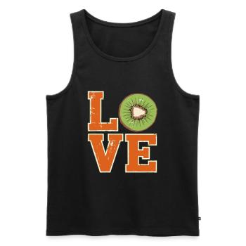 Kiwi Love Kiwi Fruit Groseille à maquereau chinoise - Débardeur bio Premium Homme - noir - Devant - AI Model Male 178 light (178cm)