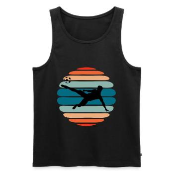 Soccer Goalkeeper Silhouette Retro - Men's Premium Organic Tank Top - black - Front - Michal (187cm)