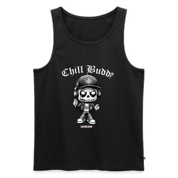 Chill Buddy - Männer Premium Bio Tank Top - Schwarz - Vorne - Michal (187cm)
