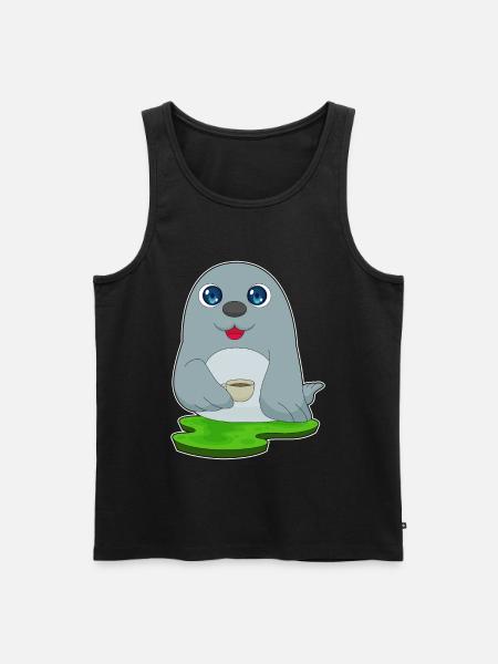 Seal Coffee Mug - Men's Premium Organic Tank Top - black