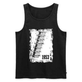 Football 1953 Dresde Ancien Stade Lumières - Débardeur bio Premium Homme - noir - Devant - AI Model Male 178 light (178cm)