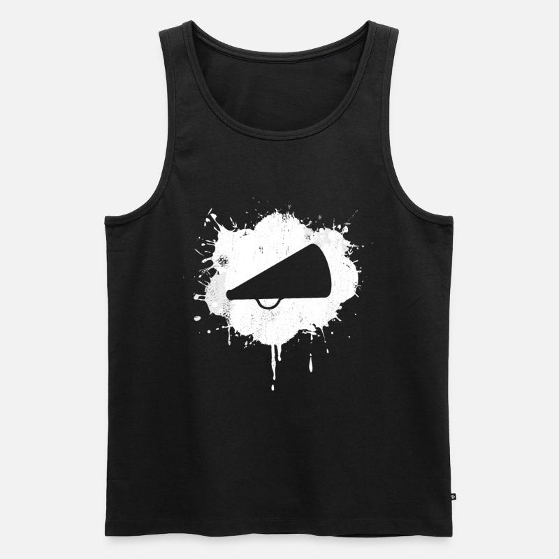 Jubel Megaphon - Männer Premium Bio Tank Top - Schwarz