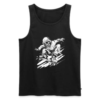 Style de dessin animé de skateboard - Débardeur bio Premium Homme - noir - Devant - Michal (187cm)