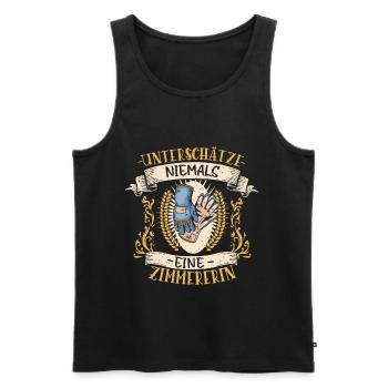 Zimmererin Geschenk Holz Lustig Handwerk - Männer Premium Bio Tank Top - Schwarz - Vorne - Michal (187cm)