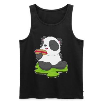 Hot-dog Panda - Débardeur bio Premium Homme - noir - Devant - AI Model Male 178 light (178cm)