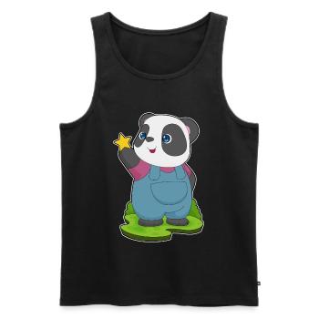 Étoile Panda - Débardeur bio Premium Homme - noir - Devant - AI Model Male 178 light (178cm)