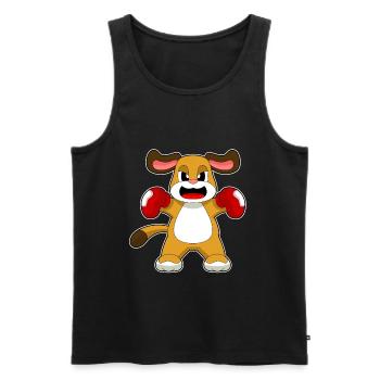 Dog Boxer Boxing Gloves Boxing - Men's Premium Organic Tank Top - black - Front - Michal (187cm)