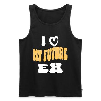 Ich liebe meine Zukunft Ex Retro Groovy Positive Vibes - Männer Premium Bio Tank Top - Schwarz - Vorne - Michal (187cm)
