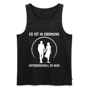 Es ist in Ordnung Heterosexuell zu sein Paar Desig - Männer Premium Bio Tank Top - Schwarz - Vorne - Michal (187cm)