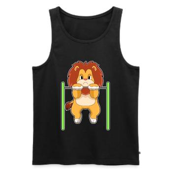 Lion Bodybuilder Tractions Culturisme - Débardeur bio Premium Homme - noir - Devant - Michal (187cm)