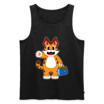 Tiger Handtasche - Männer Premium Bio Tank Top - Schwarz - Vorne - AI Model Male 178 light (178cm)