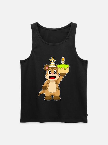 Gâteau d’anniversaire de suricate - Débardeur bio Premium Homme - noir
