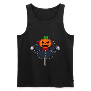 Vogelscheuche Halloween Kürbis - Männer Premium Bio Tank Top - Schwarz - Vorne - Michal (187cm)