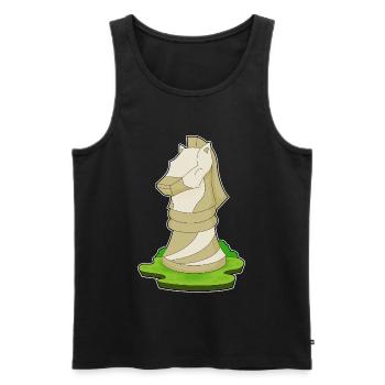 Schachfigur Springer Schach - Männer Premium Bio Tank Top - Schwarz - Vorne - Michal (187cm)