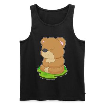 Bear Yoga Fitness Meditation - Men's Premium Organic Tank Top - black - Front - AI Model Male 178 light (178cm)
