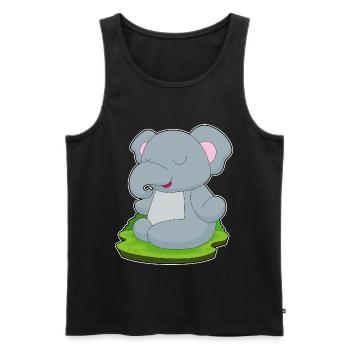 Elefant Yoga Fitness Meditation - Männer Premium Bio Tank Top - Schwarz - Vorne - AI Model Male 178 light (178cm)