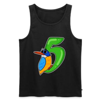 5. Geburtstag Motiv Vogel - 5 jahre - Männer Premium Bio Tank Top - Schwarz - Vorne - AI Model Male 178 light (178cm)