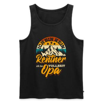Ich bin kein Rentner ich bin Vollzeit Opa - Männer Premium Bio Tank Top - Schwarz - Vorne - Michal (187cm)