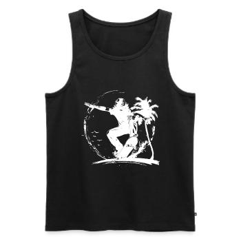 Skateboarding Zeichnung - Männer Premium Bio Tank Top - Schwarz - Vorne - AI Model Male 178 light (178cm)