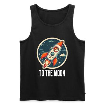 Vers la Lune Shiba Inu Rocket Cryptomonnaie - Débardeur bio Premium Homme - noir - Devant - AI Model Male 178 light (178cm)