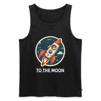 To The Moon Shiba Inu Rocket Crypto Dog Bitcoin. - Men's Premium Organic Tank Top - black - Front - Michal (187cm)