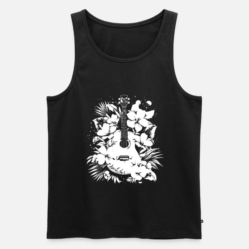 Ukulele Comic - Männer Premium Bio Tank Top - Schwarz