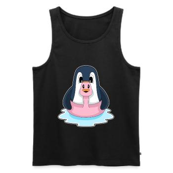 Flamant rose pingouin - Débardeur bio Premium Homme - noir - Devant - AI Model Male 178 light (178cm)