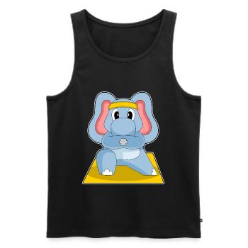 Gymnastique de fitness de yoga d’éléphant - Débardeur bio Premium Homme - noir - Devant - Michal (187cm)