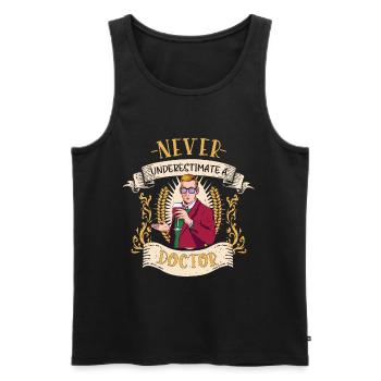 Cadeau drôle de docteur professionnel médical - Débardeur bio Premium Homme - noir - Devant - Michal (187cm)