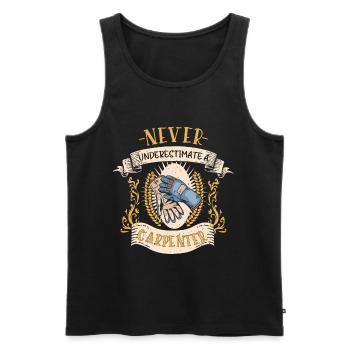 Cadeau drôle professionnel de charpentier en bois - Débardeur bio Premium Homme - noir - Devant - Michal (187cm)