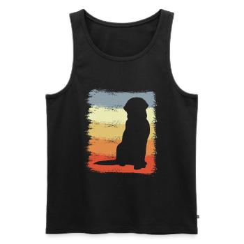 Dog Drawing Vintage Look - Men's Premium Organic Tank Top - black - Front - AI Model Male 178 light (178cm)